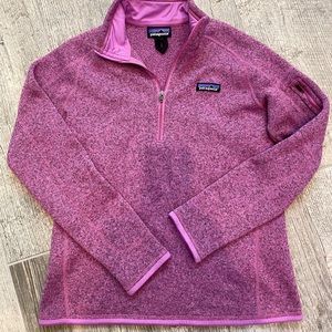 Patagonia quarter zip better sweater size m, pink/purple